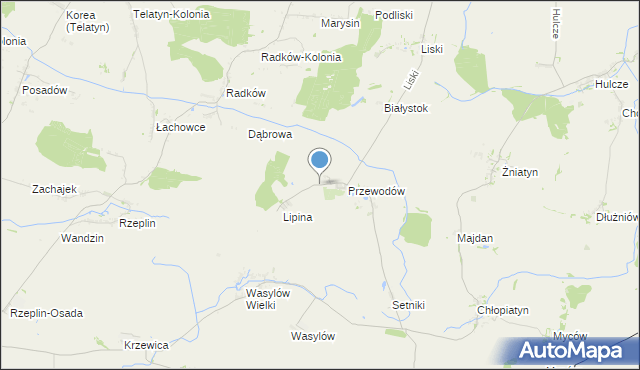 mapa Przewodów Osada, Przewodów Osada na mapie Targeo